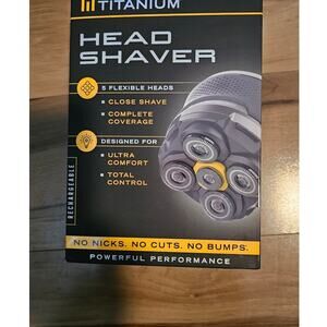 MicroTouch Men's Titanium Head Shaver, 5 Flexible Heads, Ultra Comfort, Black